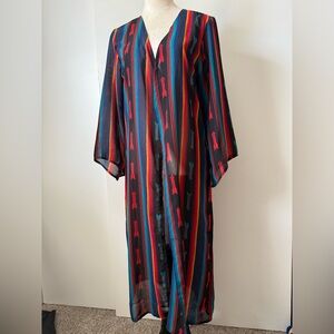 Wrangler Small Arrow Striped Duster Cardigan Long Southwestern